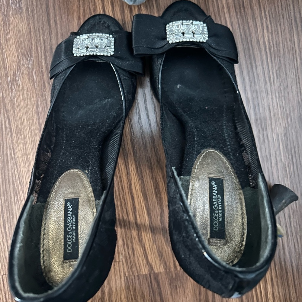 Authentic Dolce & Gabbana Black Heels with Bow